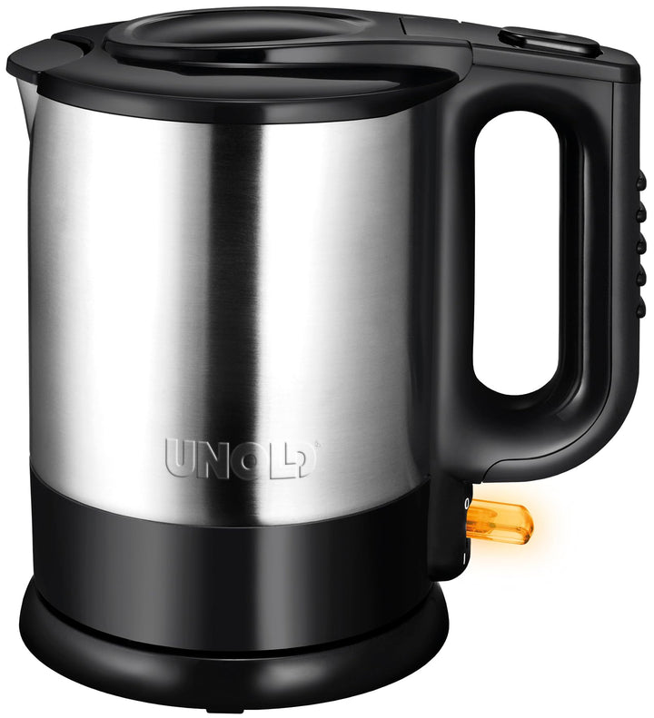 Unold 18015 Wasserkocher - Edelstahl Kettle, Schwarz, 1,5 L, EU Stecker, 2200 W, Blitzkocher, 360° d