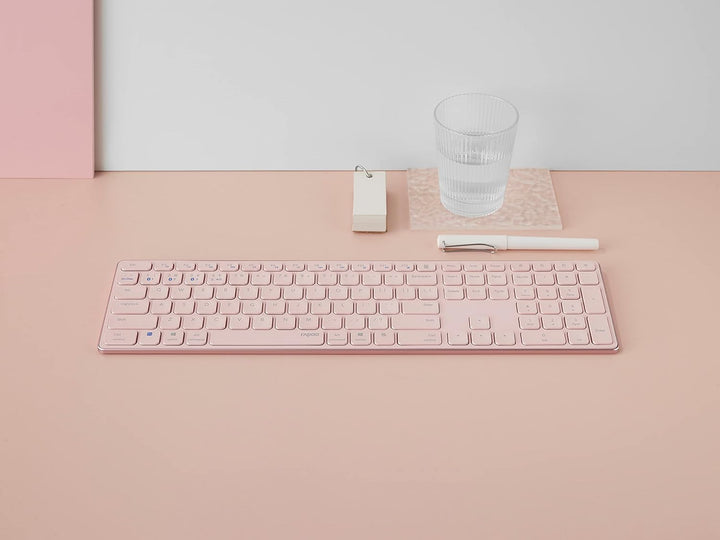 Rapoo E9800M kabellose Tastatur Wireless Keyboard wiederaufladbarer Akku flaches Aluminium Design DE