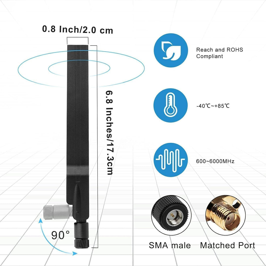 Maswell 4G LTE 5G NR Extern Antenne | 600-6000 MHz | 2dBi Nicht für Geschwindigkeitswettbewerbe | Wi
