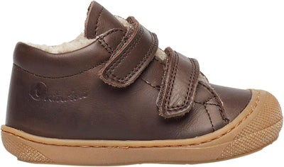 NATURINO Lauflernschuhe aus Nappaleder mit Wollfutter, Dunkelbraun