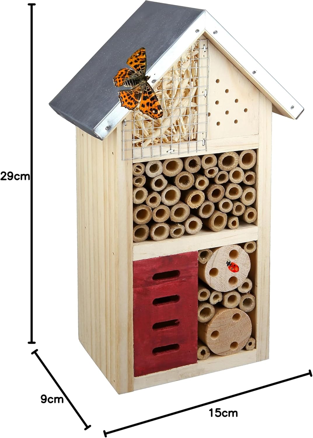 CULT at home Insektenhaus – Nistkasten für Nützlinge – Höhe 26 cm – Bienenhotel Schmetterlingshaus I