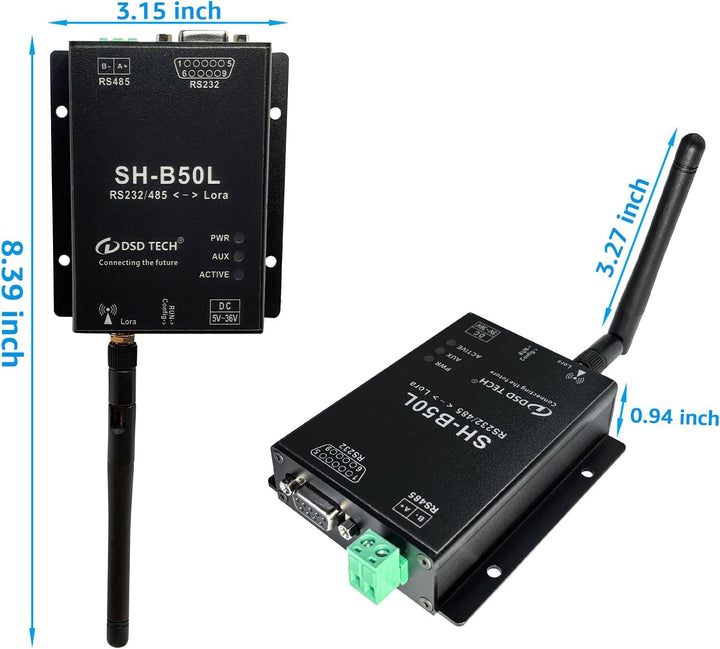 DSD TECH Lora Modul SH-B50L RS485/232 zu Lora Adapter Lorawan Wireless Transceiver