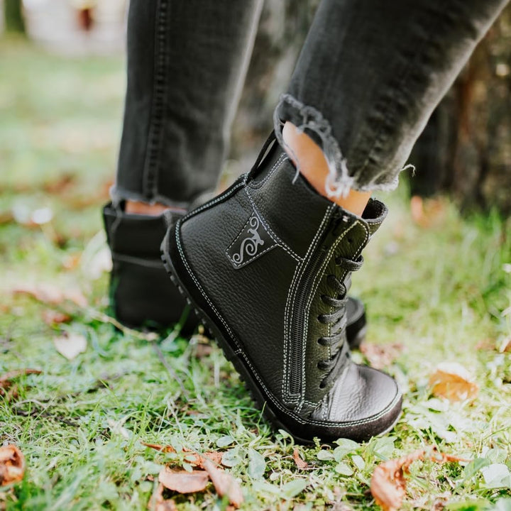 Magical Shoes Barfussschuhe gefüttert für Damen & Herren, Schnürstiefel, Stiefel Winter, minimalisti