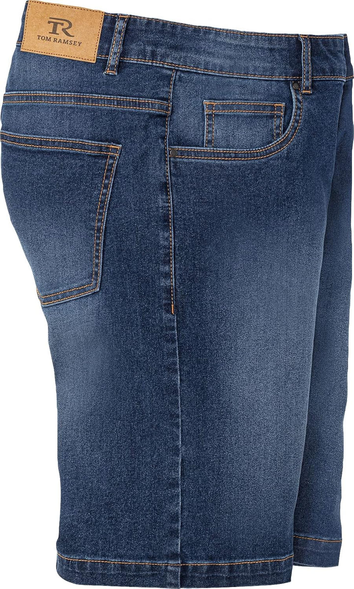 Tom Ramsey Herren Sommer-Jeansbermudas, Herrenhose mit flexiblem Bund aus leichtem Jeansstoff, als L