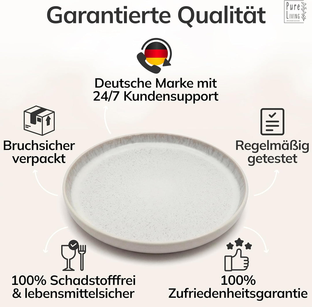 Steingut Kaffeetassen 6 Personen Ibiza TESTSIEGER, Traumhaftes Mediterranes Steingut Tassen Set, Sty