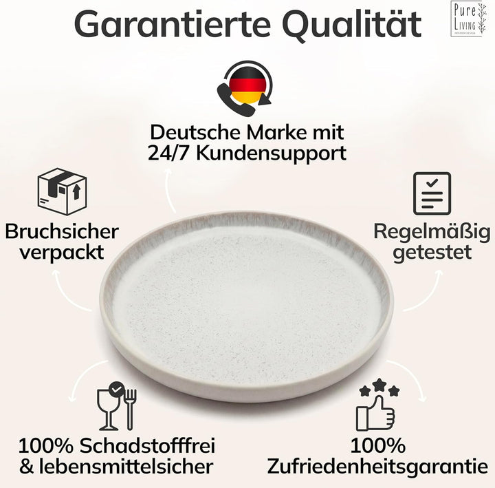 Steingut Kaffeetassen 6 Personen Ibiza TESTSIEGER, Traumhaftes Mediterranes Steingut Tassen Set, Sty