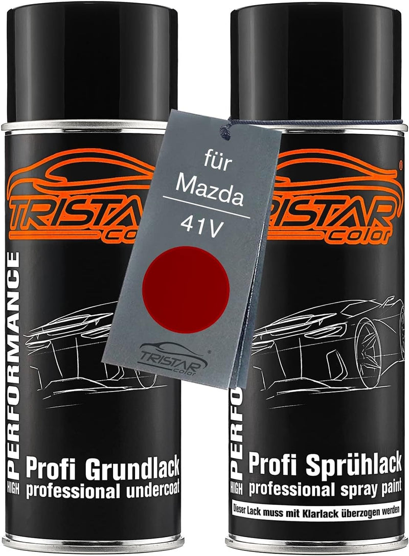 TRISTARcolor Autolack Spraydosen Set für Mazda 41V Soul Red Metallic/Rubinrot Metallic Grundlack Bas