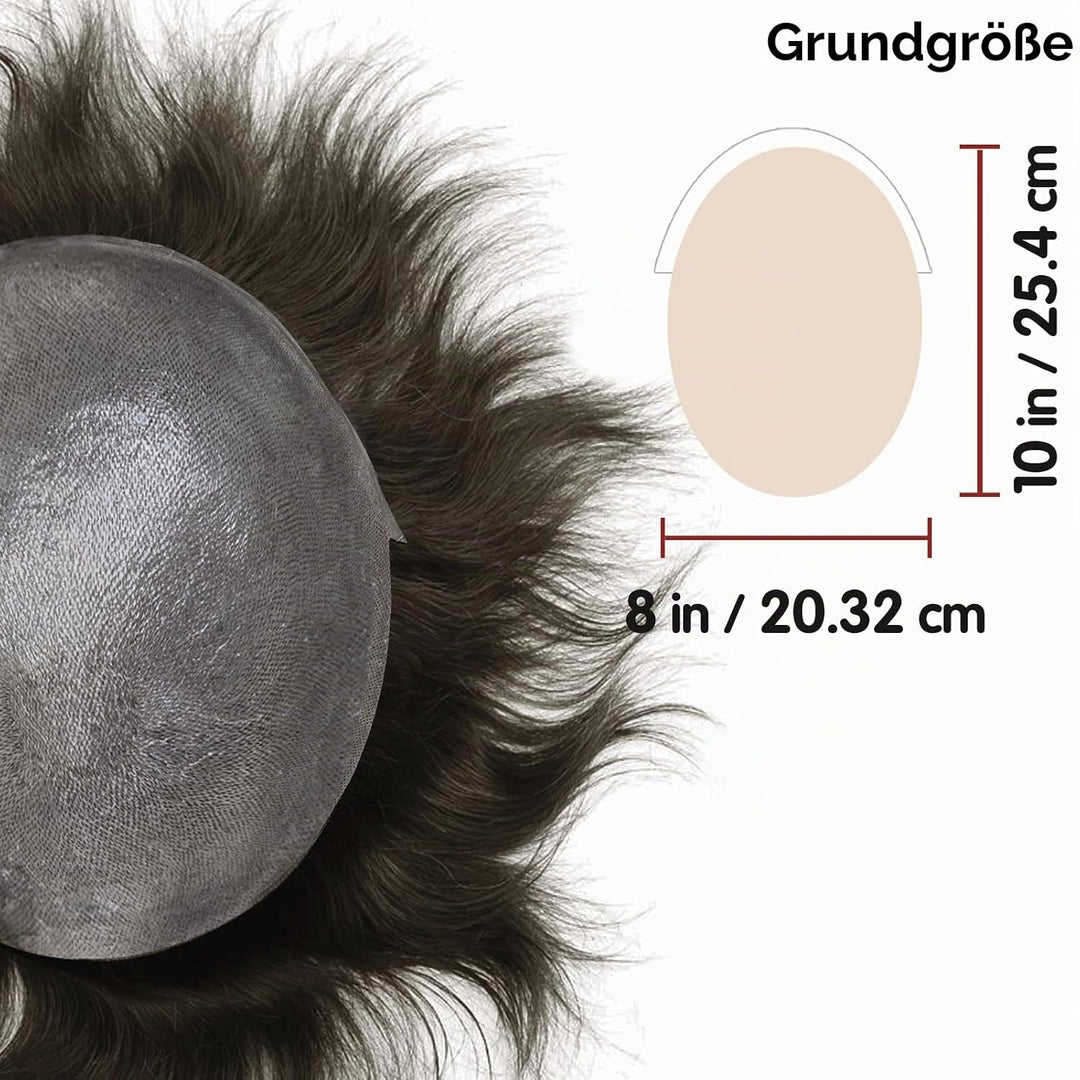 Lordhair Toupet Echthaar Männer,Perücke Männer,0,03 mm Dünne Leder Basis 20 * 25 CM Leichtes Haarers
