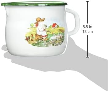 Krüger Milchtopf Gänsekind 14 cm, Emaille, mehrfarbig, 14 cm