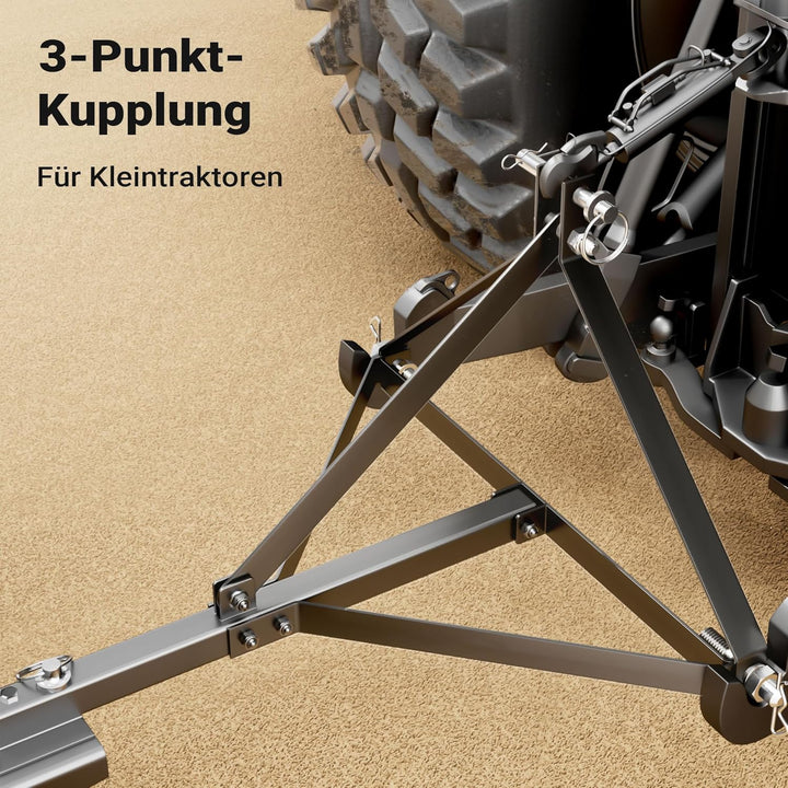 Wiltec Rasentraktor Heuharke mit 152 cm Arbeitsbreite, Heurechen mit 32 Harkenzinken, Rechen mit 3-P