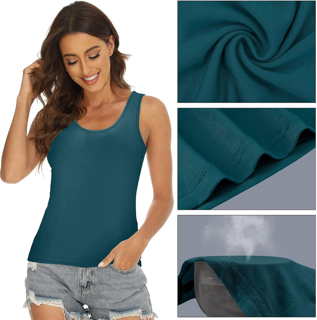 BQTQ 5 Stück Unterhemd Damen Crop Top Tank Top Basic Cami Tank Top für Frauen und Mädchen XL Schwarz
