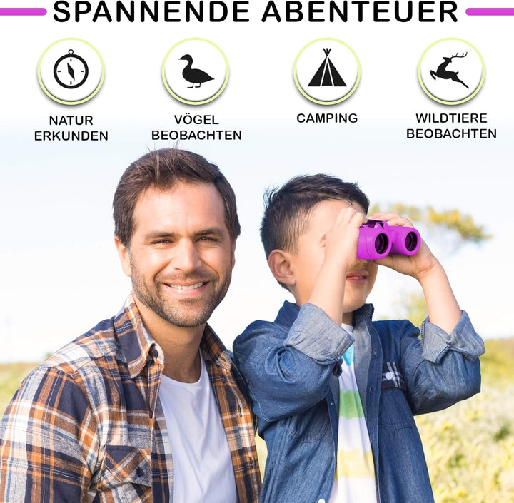 Fernglas für Kinder - Optimales Geschenk für kleine Jungen und Mädchen - Starke Vergrösserung 8X21 –