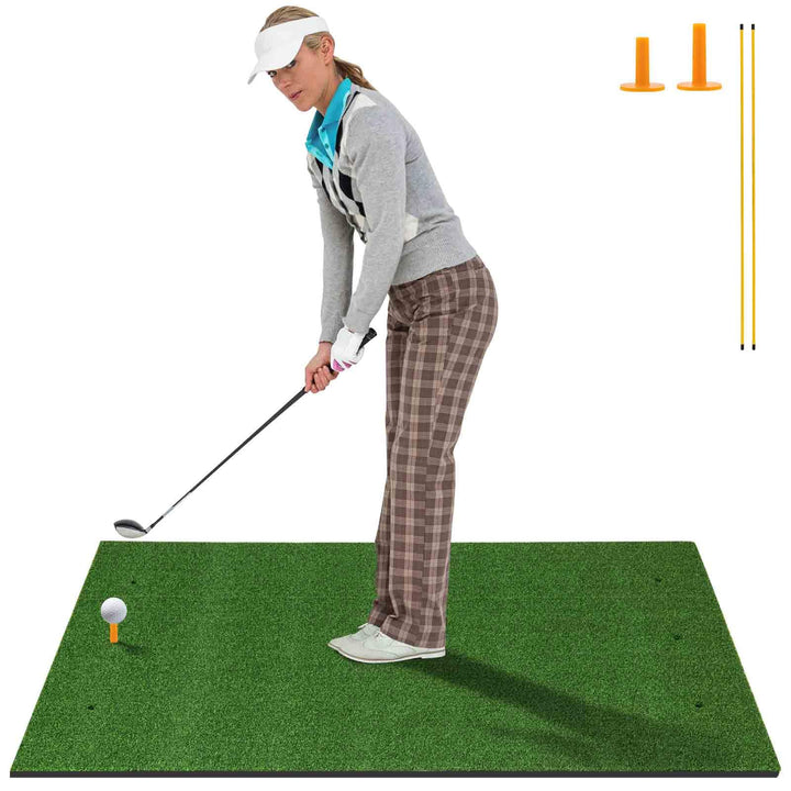 LIFEZEAL Golf Abschlagmatte inklusive Gummi Tee, Golf Matte zusammenrollen, Golf Abschlagmatte mit 6