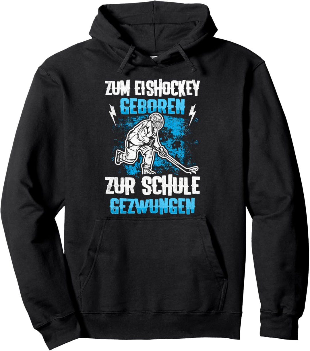 Zum Eishockey Geboren Puck Eishockeyspieler Geschenk Kinder Pullover Hoodie