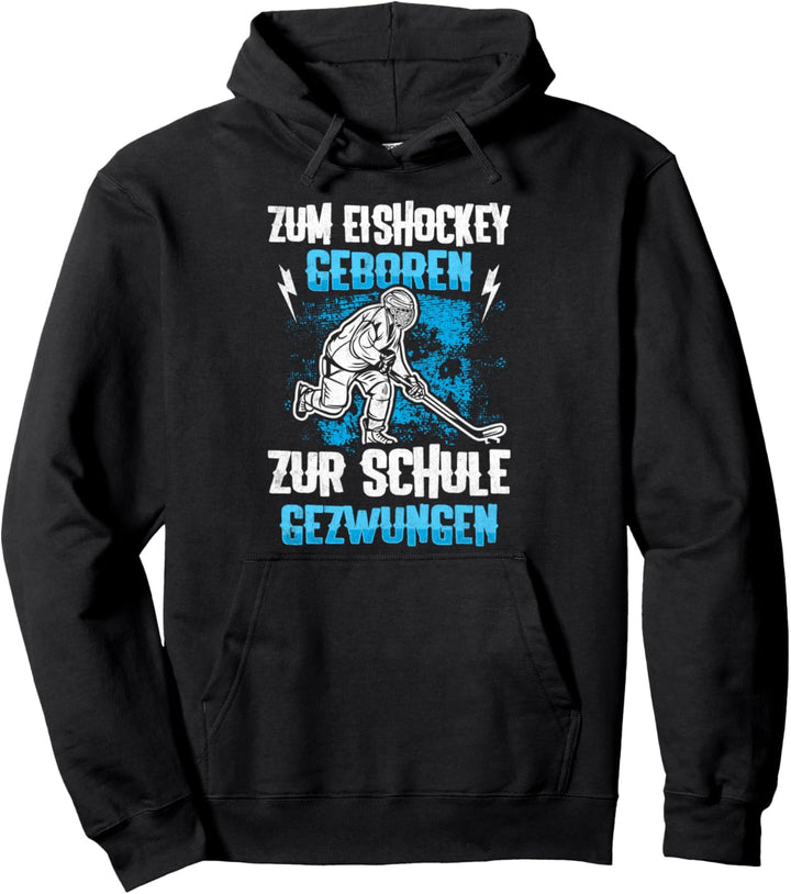 Zum Eishockey Geboren Puck Eishockeyspieler Geschenk Kinder Pullover Hoodie