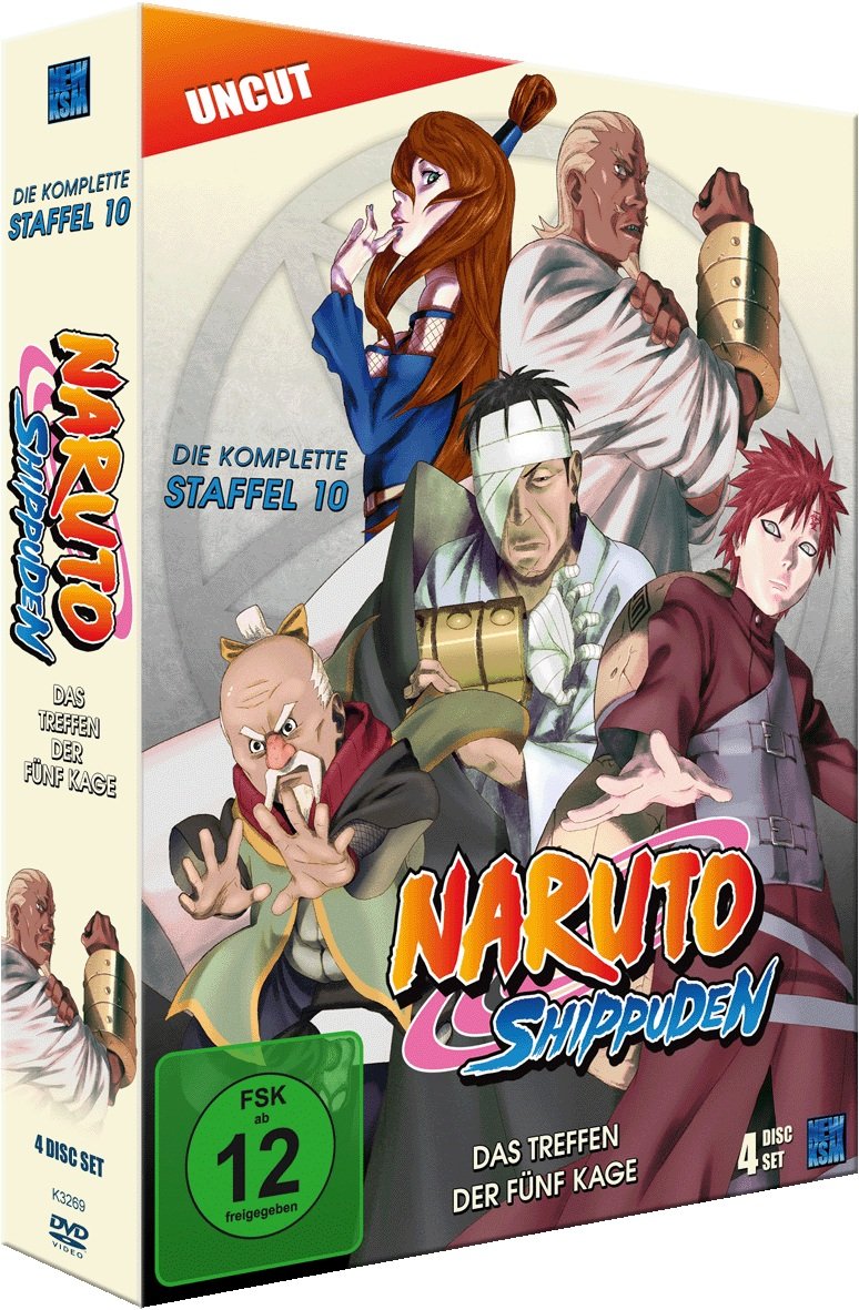 Naruto Shippuden, Staffel 10: Das Treffen der fünf Kage (Episoden 417-442, uncut) [4 DVDs], DVD