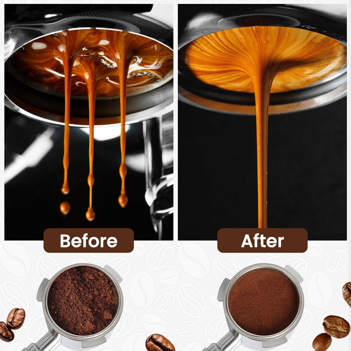 Kaffee Tamper Set 51mm,Kaffee Espresso Tamper,Kaffeerührer Werkzeug Espresso,Verteilerwerkzeug mit 6