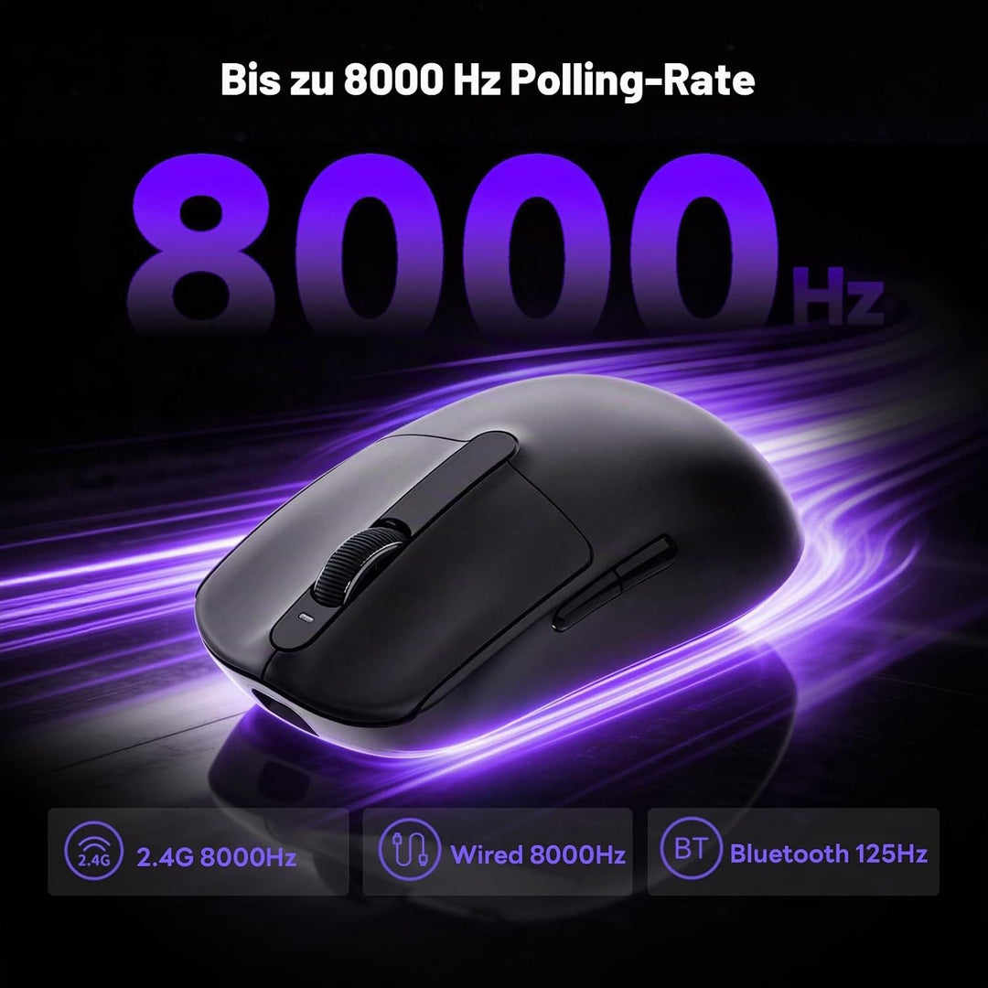 Akko Dash Max kabellose Gaming-Maus, 40g ultraleichte, PAW3395-Gaming-Sensor, kabellose (Bluetooth/2