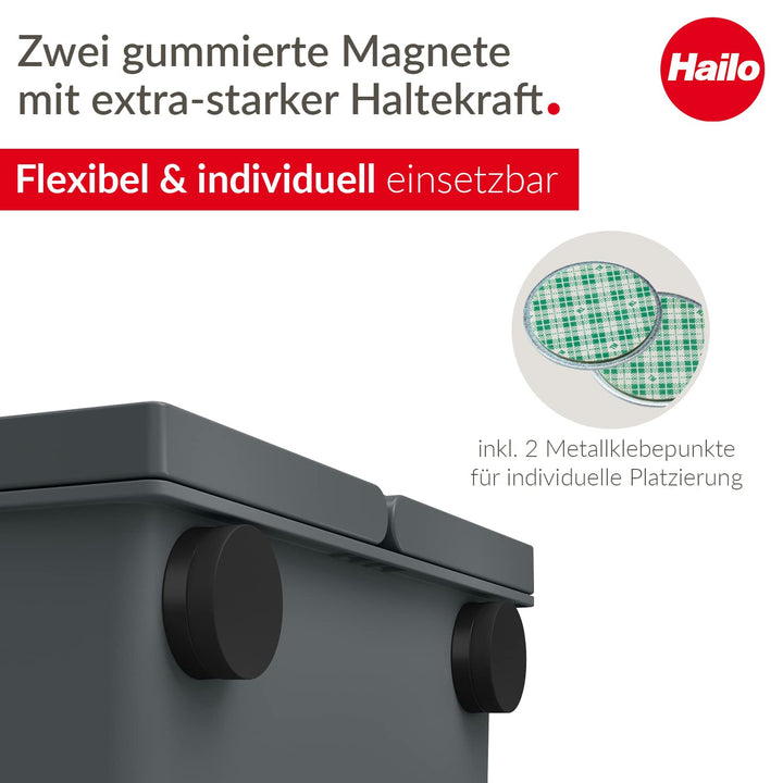 Hailo FlexBox S Multifunktions-Mülleimer - geruchsdichter Abfalleimer mit Deckel - flexible Anbringu