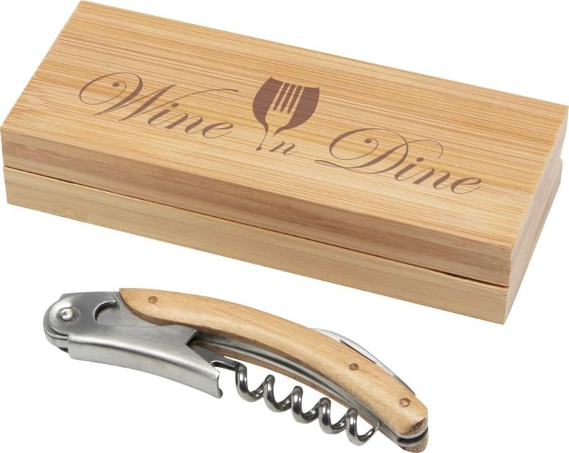 Schmalz® Bambus Kellnermesser inkl.Wunschgravur Gravur graviert Bambus Geschenkset personalisiert