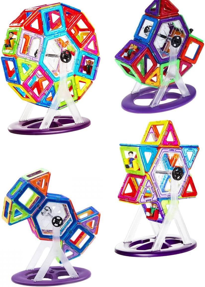 MAGNIKON Magnetische Bausteine Das Riesenrad 46-teilig - Montessori Spielzeug ab 3 Jahre, Kinder Mag