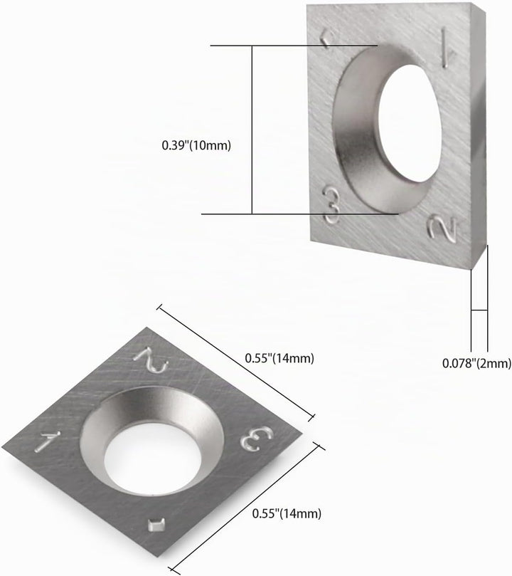 Trvoxviq Wendeplatten Wendemesser 10 Stück Ersatzklingen(14x14X2mm, 30°) für Drehmeissel Planfräser