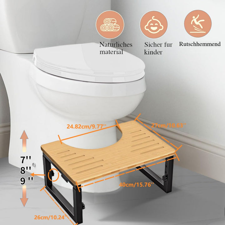 Toilettenhocker, Toiletten hocker Erwachsene, Höhenverstellbarer Klohocker,Hergestellt aus Metall un