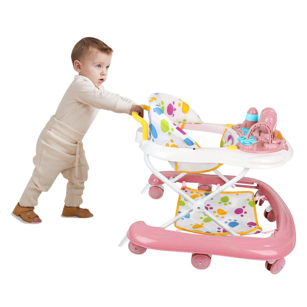 5-in-1 Lauflernhilfe für Babys, mit verstellbaren Höhen, Gehfrei Babywalker ab 6 Monate, bis zu 25 k