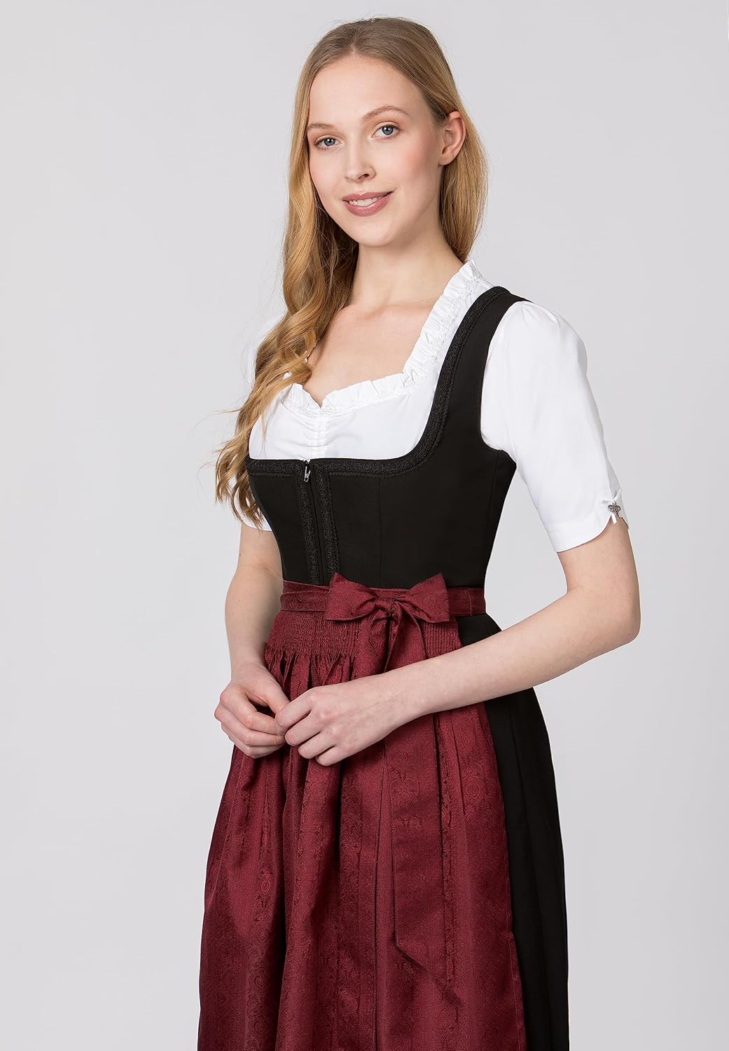 Stockerpoint Damen Schürze Corinna Dirndlschürze, dunkelrot, Regular