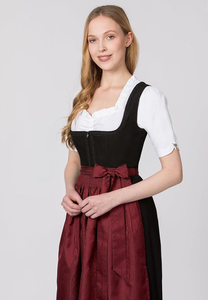 Stockerpoint Damen Schürze Corinna Dirndlschürze, dunkelrot, Regular
