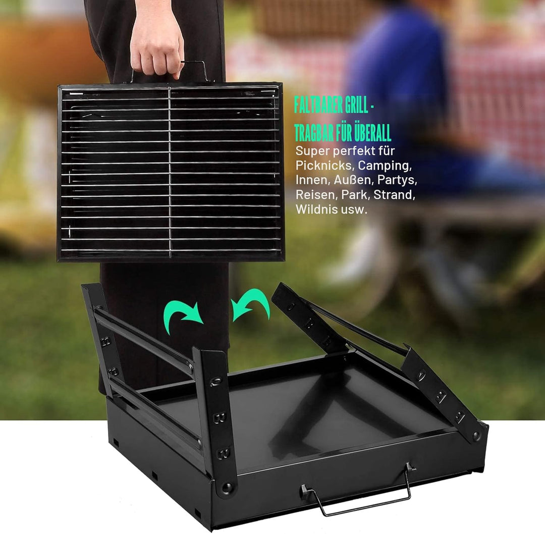 AGM Holzkohlegrill Picknickgrill Edelstahl Kleiner Grill Portable Campinggrill Abnehmbare BBQ Grills