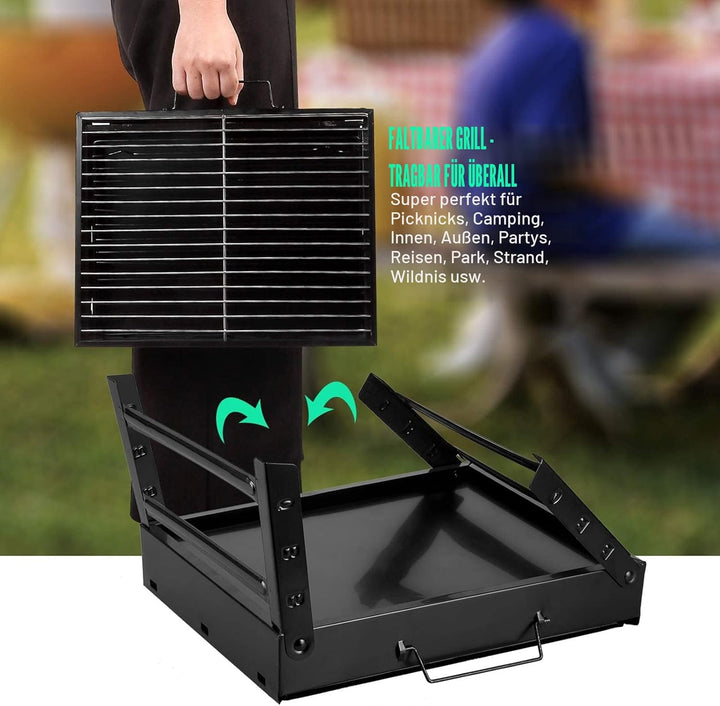 AGM Holzkohlegrill Picknickgrill Edelstahl Kleiner Grill Portable Campinggrill Abnehmbare BBQ Grills