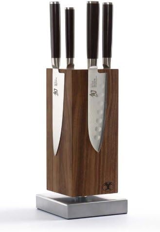 Magnet-Messerblock Blockwerk "Monolith" Nussbaum für max. 4 Stahlmesser