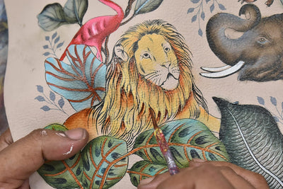 Anuschka Damen Leder Münzgeldbörse - Echtes Weichleder - Handbemalt Original Kunst African Adventure
