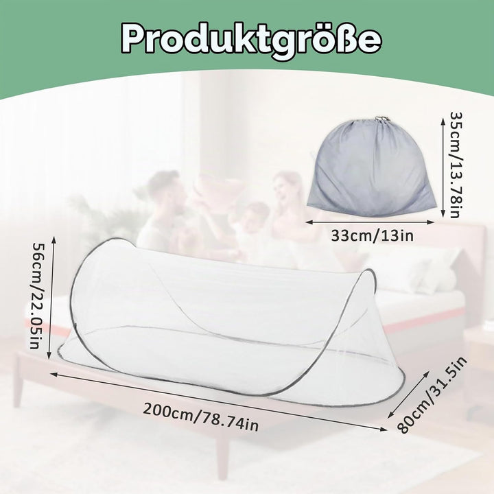 Moskitonetz Pop Up 200 x 80 x 56 Faltbares Mückennetz tragbares Campingzelt Familien Moskitonetzbett