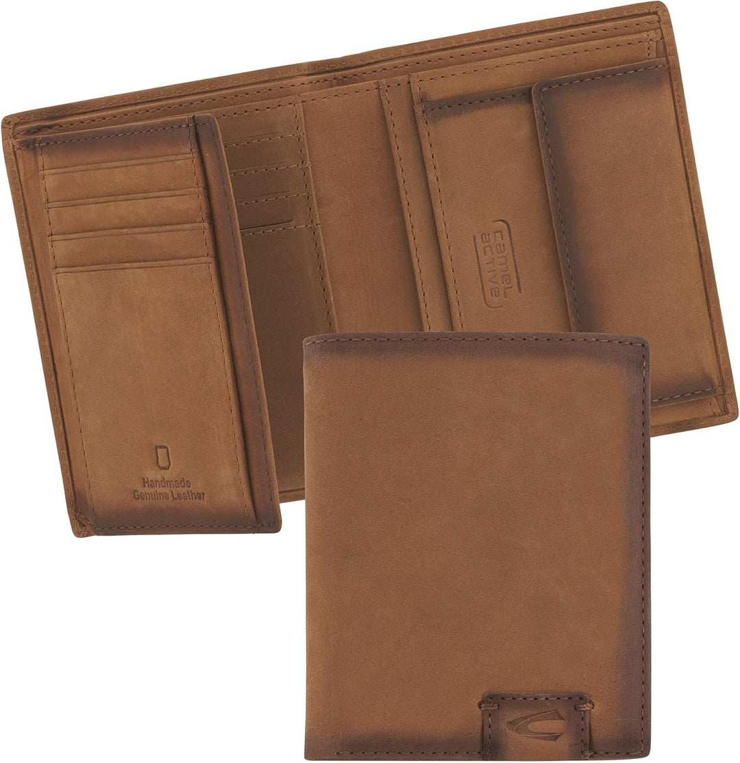 camel active Dallas Herren Geldbörse RFID Hochformat Leder Mittelgross, Cognac