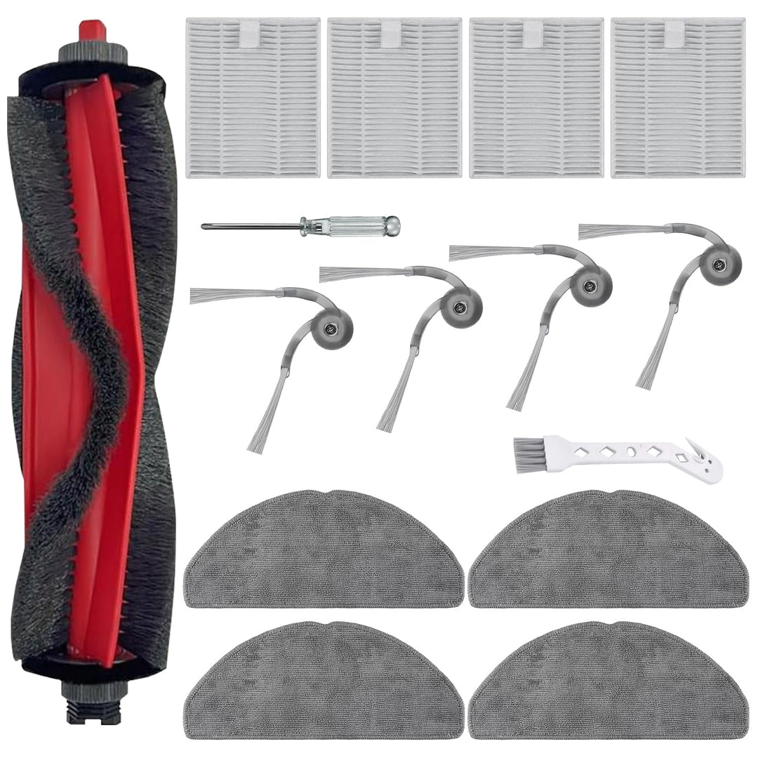 Zubehör für Roborock Q7 M5 / Q7 M5+ / Q7 L5 / Q7 L5+ Staubsauger, 1 Hauptbürste, 4 Hepa-Filter, 4 Wi