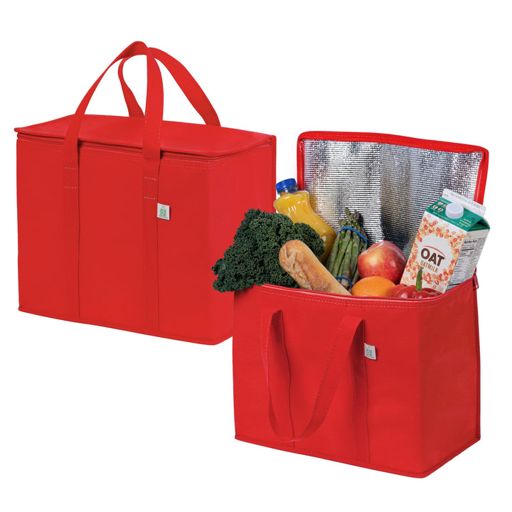 VENO 2-er Pack isolierte, wiederverwendbare Kühltasche, Einkaufstaschen, gross, robuste Griffe, Dopp
