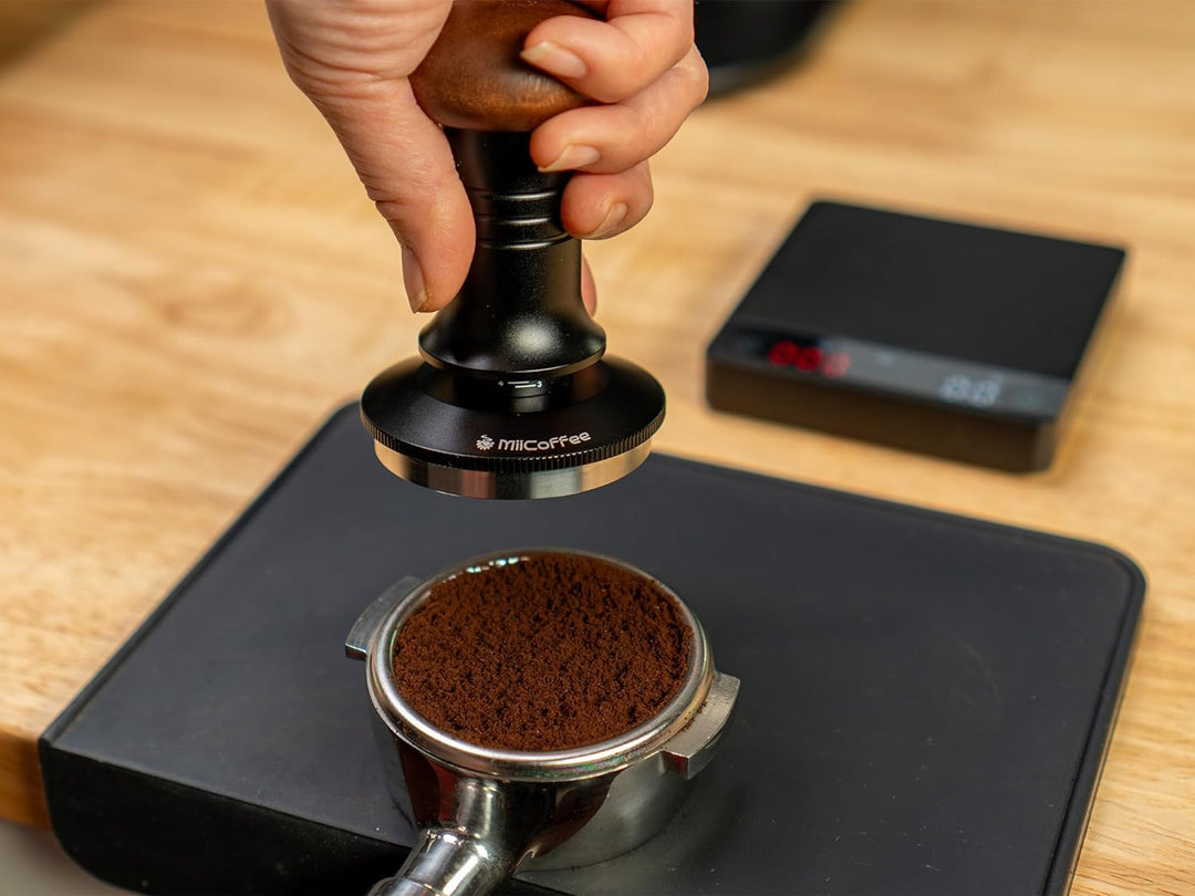 MiiCoffee Espresso-Kaffeestampfer 58,5 mm, ebener Kaffeestampfer für 58-mm-Siebträger, verstellbare