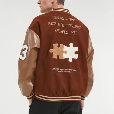 Eocicvvi Herren College Jacke Übergangsjacke Damen Freizeit Jacke Harajuku Stil Sportjacke Streetwea