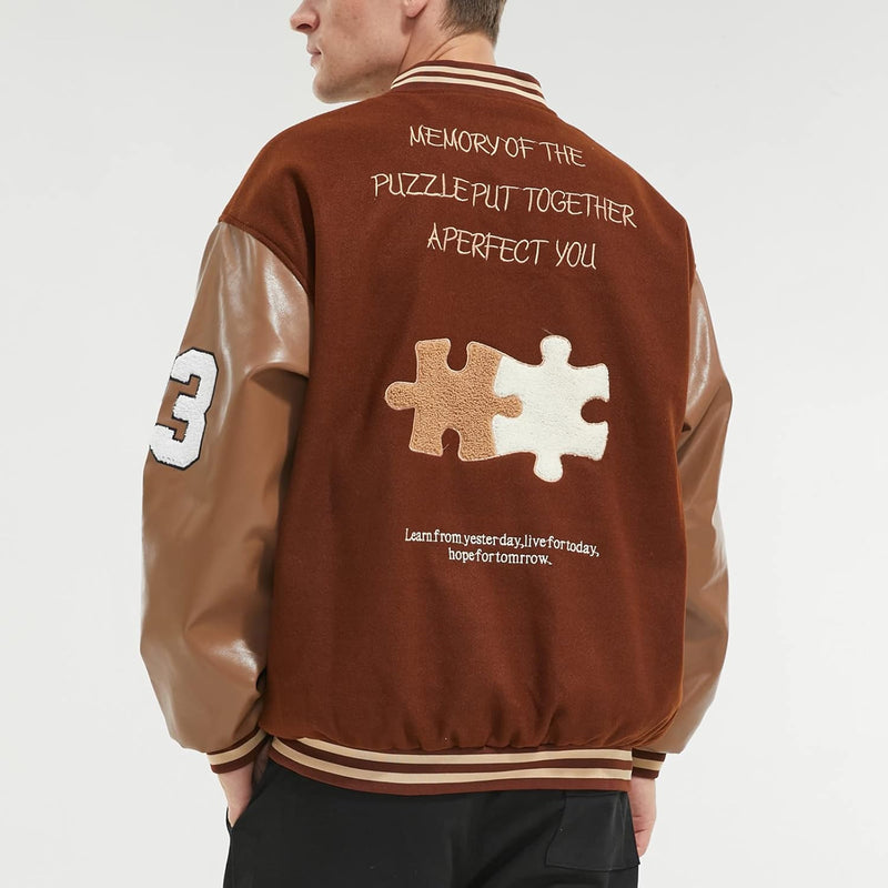 Eocicvvi Herren College Jacke Übergangsjacke Damen Freizeit Jacke Harajuku Stil Sportjacke Streetwea