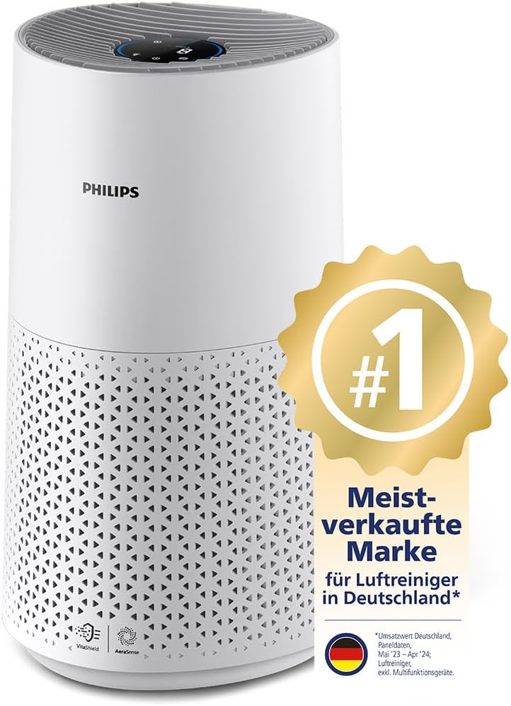 Philips Luftreiniger Smart 1000i Serie - Reinigt Räume bis zu 78 m² - Entfernt 99,97% der Pollen, St