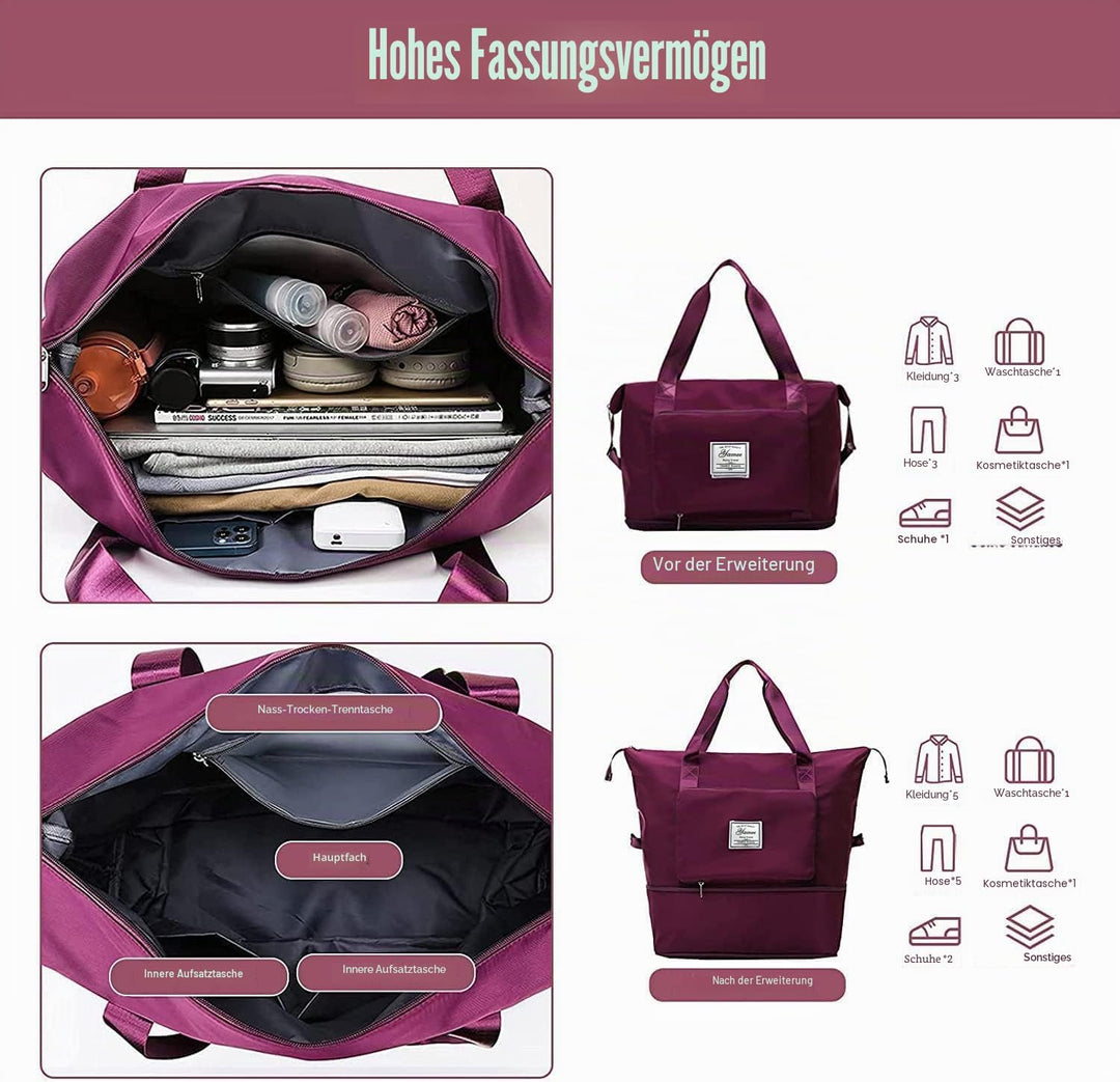 YAMEE Reisetasche Faltbare mit grosser Kapazität, Tragbar Reisetaschen, wasserdichte Sporttasche mit