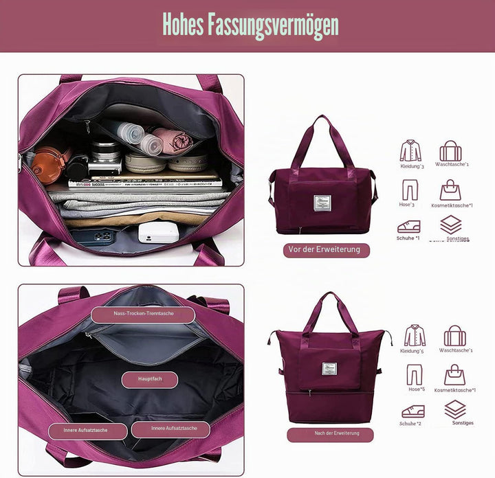 YAMEE Reisetasche Faltbare mit grosser Kapazität, Tragbar Reisetaschen, wasserdichte Sporttasche mit