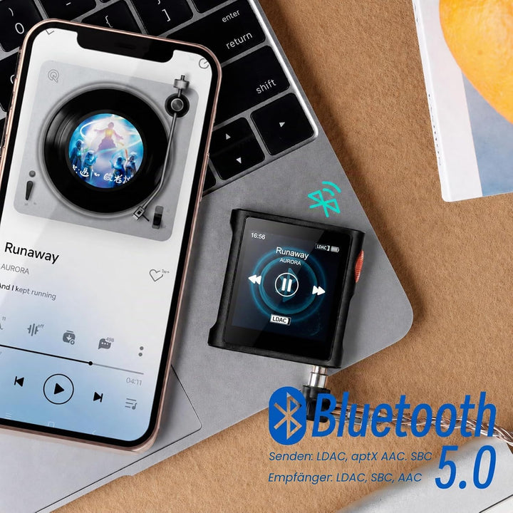 SHANLING M0 Pura Mini Tragbarer Hi-Fi-Musikplayer,1.54 inch Touchscreen,Bluetooth 5.0,DAC CS43131,3,
