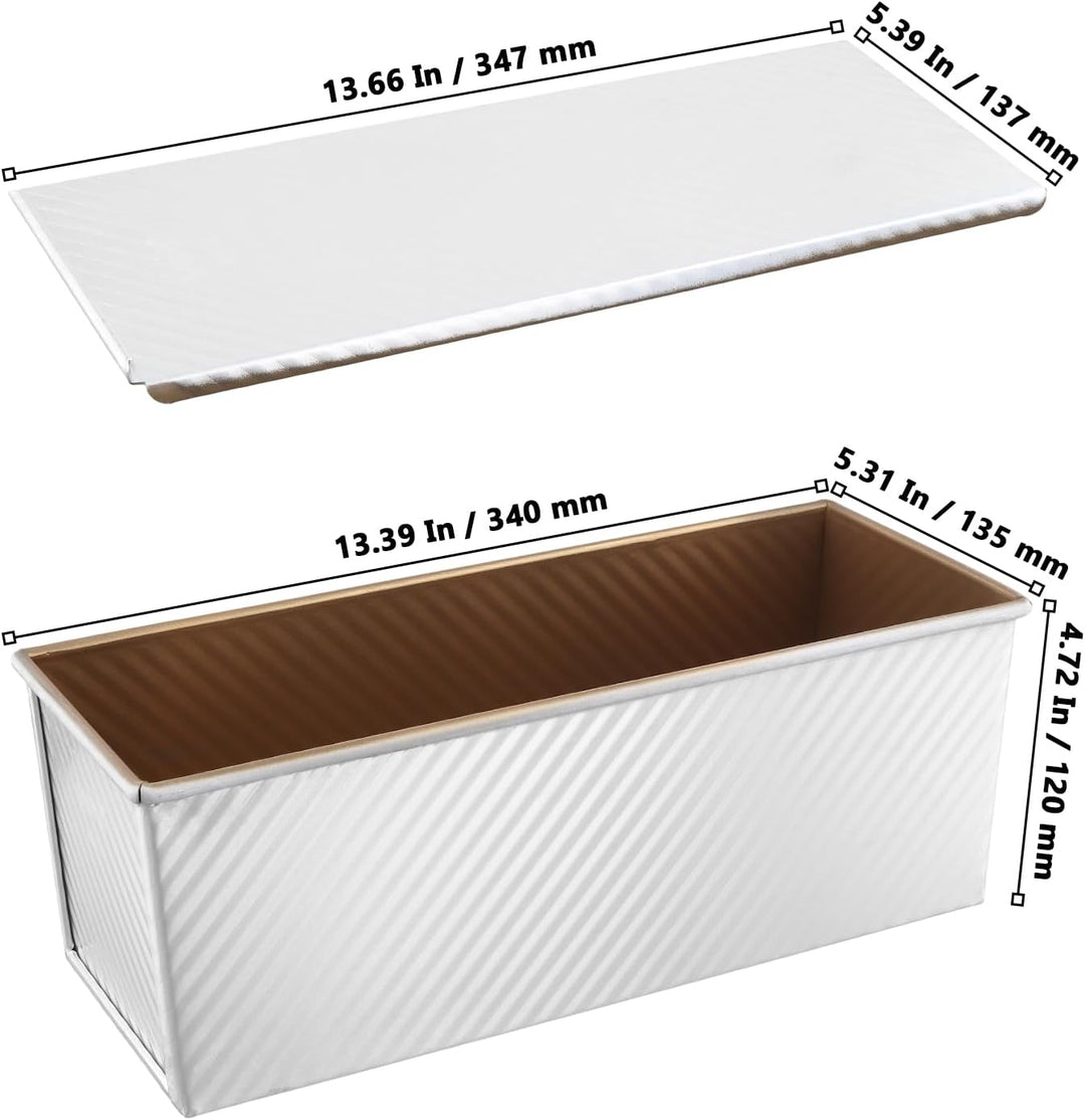 NAMYEUT 1000g Toastbrot Backform mit Deckel, Aluminium Brotbackformen mit Deckel, Antihaft Toastbrot
