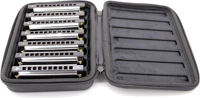 Tuyama® Mundharmonika-Set 7 Mundharmonikas im Koffer diatonisch verschiedene Tonarten C-D-E-F-G-A-Bb