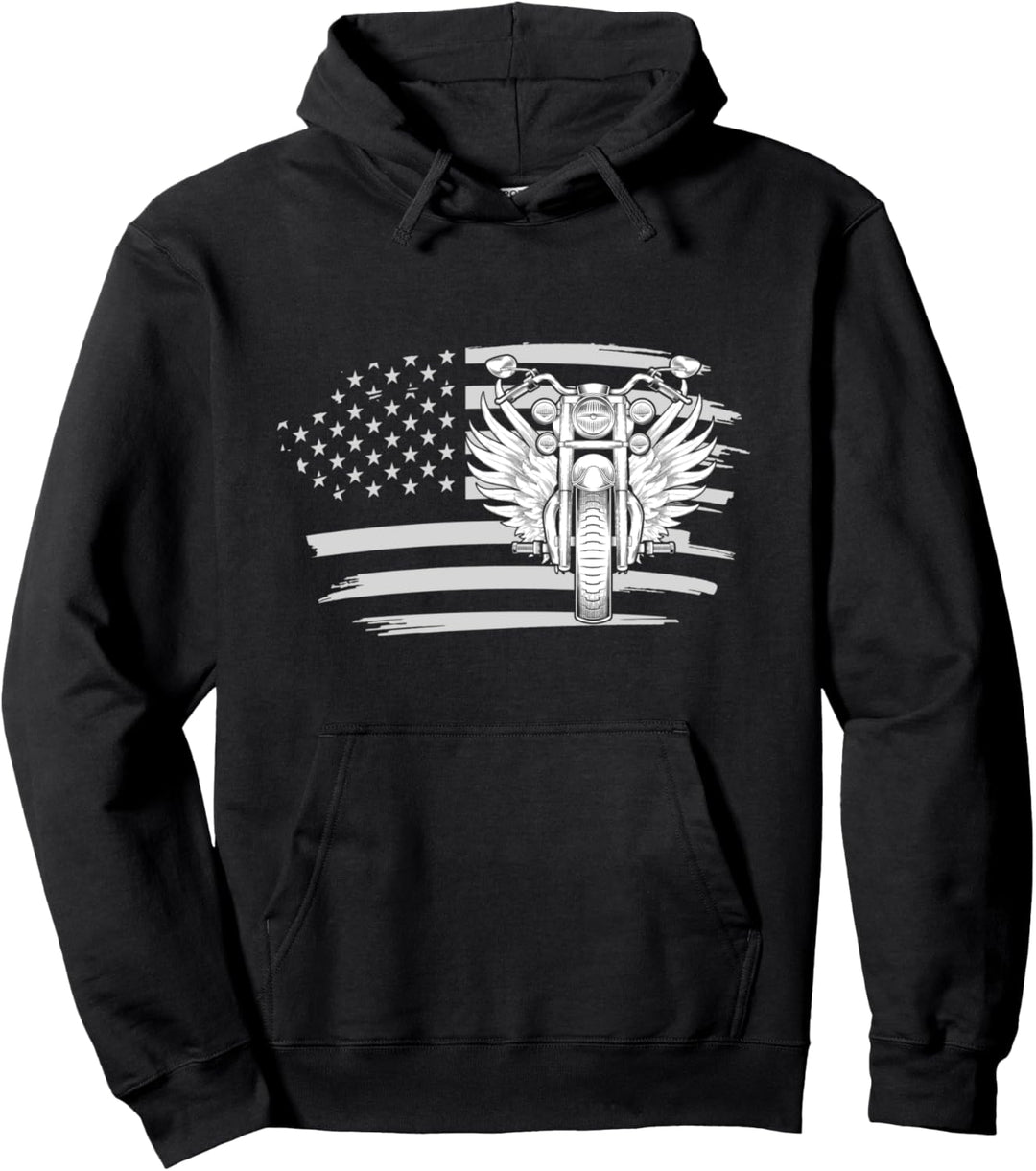 Amerika Flagge USA Motorradfahrer Bike Geschenk Biker Pullover Hoodie