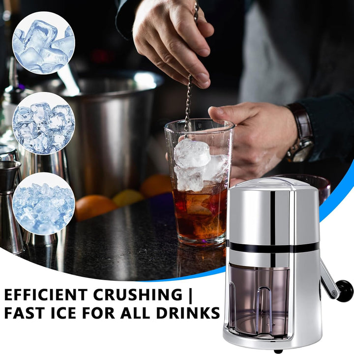 Tragbarer Eiszerkleinerer, Handheld Eiscrusher, Manuell Ice Crusher, Crushed Eismaschine mit Edelsta