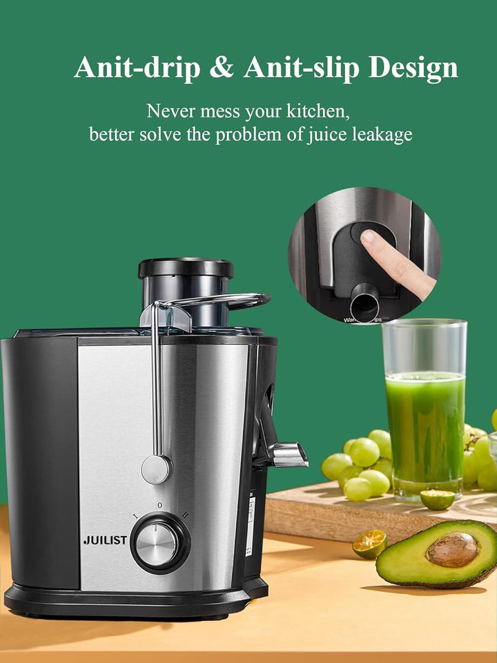 JUILIST Entsafter Gemüse und Obst, 600W Juicer mit Grosser Einfüllschacht (65 mm), 2 Geschwindigkeit